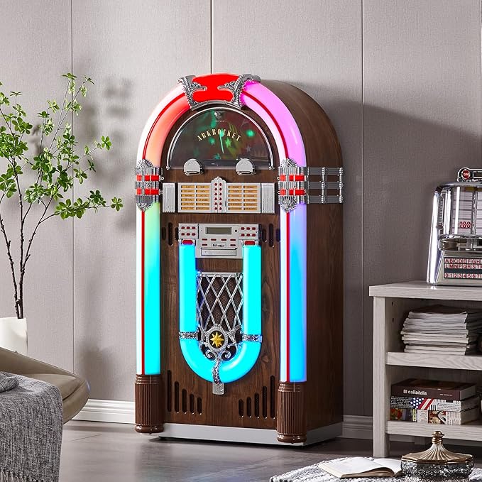 Arkrocket Saturn V Full Size Jukebox Vinyl Record Player Bluetooth USB SD CD - Image 4