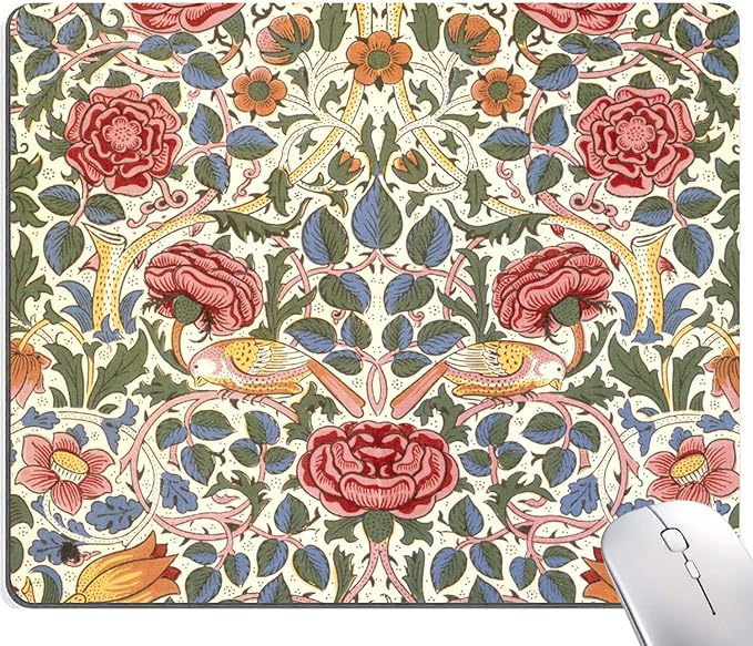 Mouse Pad, Floral Mouse Pad, Square Mouse Mat Waterproof Mousepad Non-Slip by SANWUMIAN
