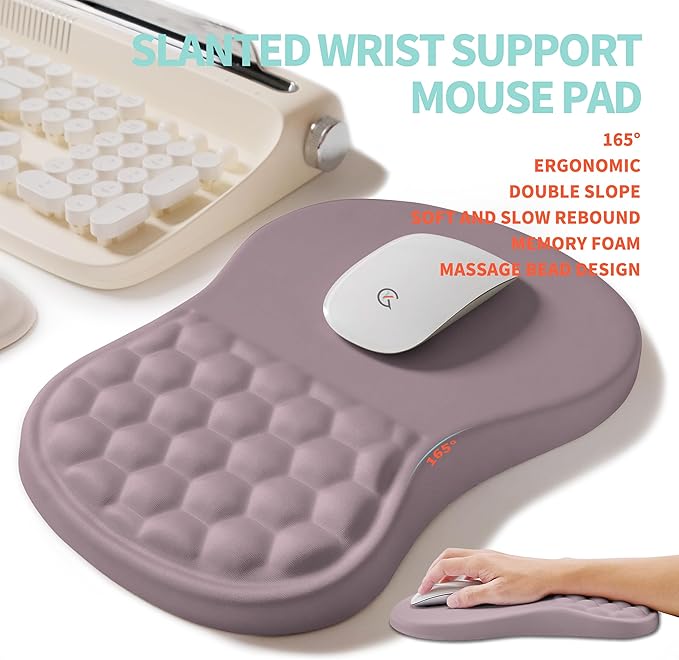 2-in-1 Ergonomic Set, Wave Rise Keyboard Wrist Rest and Massage Bulge Slope - Image 3