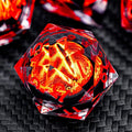 ARUOHHA DND Resin Dice Gazes Eye Dice Liquid Core Red RPG Sharp Edged Dice Set by ARUOHHA