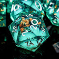 DND Dice Green Liquid Core Dice Set by ORIFANTOU