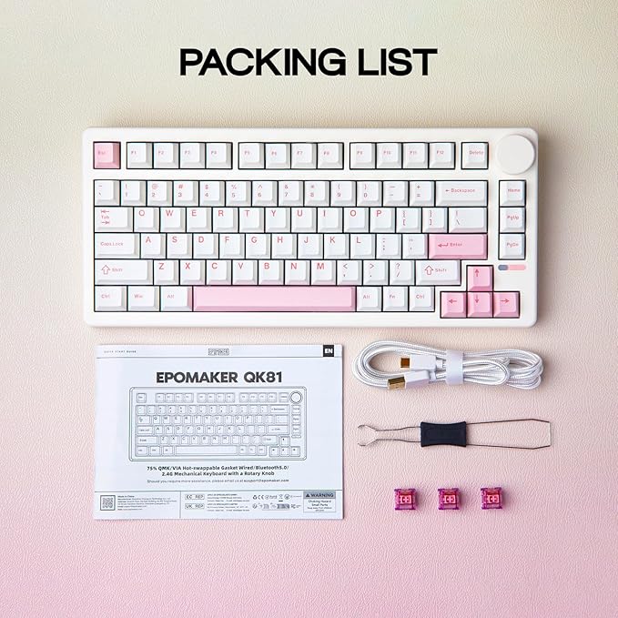 EPOMAKER QK81 75% Wireless Mechanical Gaming Keyboard, QMK/VIA Programmable and - Image 7