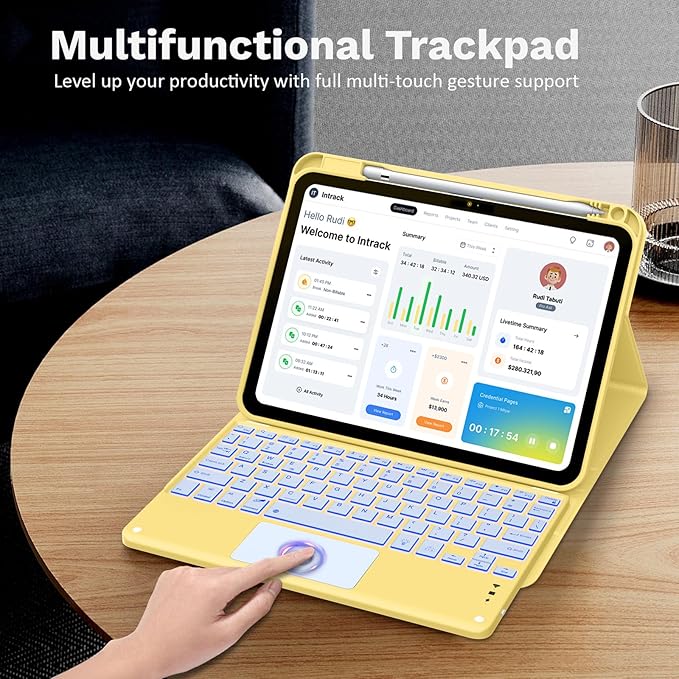 MoKo Touch Keyboard Case for iPad 11th Generation 11 inch 2025, iPad 10th - Image 5