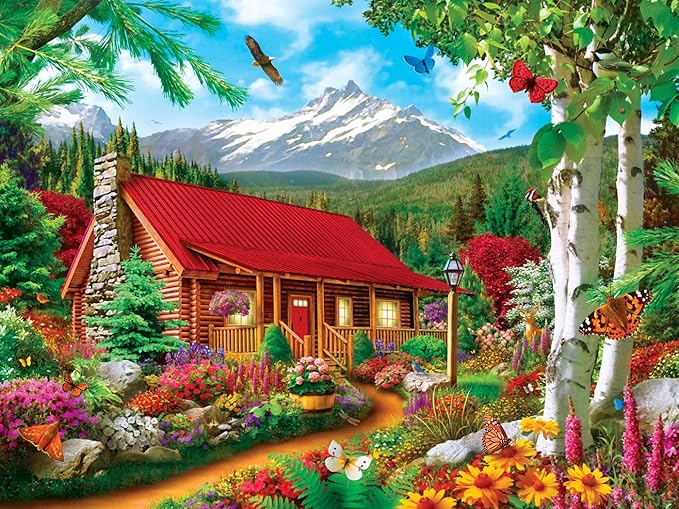 MasterPieces - 300 Piece Jigsaw Puzzle, Large EZ Grip Shapes, Mountain Hideaway - Image 7