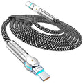 USB C to USB C Cable 10FT 240W, 180°Rotating USB C Cable Braided Type C Charger by PINGXIN