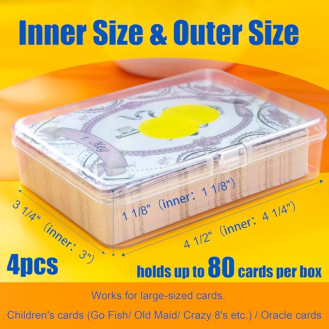 4 Pcs Playing Card Case, for Go Fish/Old Maid/Oracle Card/Other Larger Than - Image 2