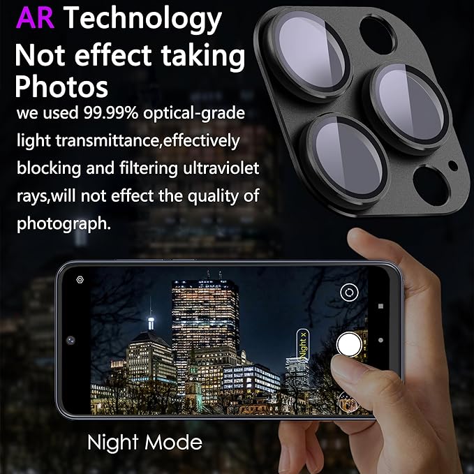 2 Pack Camera Lens Protector for iPhone 16 Pro/iPhone 16 Pro Max, AR Tempered - Image 3