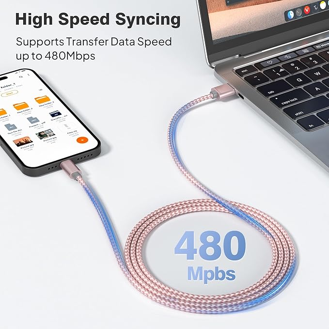 Elebase USB Type C Charging Cable 1.5/3.3/6.6FT 3 Pack, USBC Car Charger Cord - Image 3