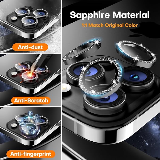 Camera Lens Protector for iPhone 16 Pro Max/16 Pro/15 Pro Max/15 Pro/14 Pro - Image 3