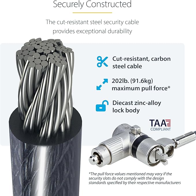 StarTech.com 25-Pack Universal Laptop Lock 6.6ft, Serialized Security Cable - Image 7