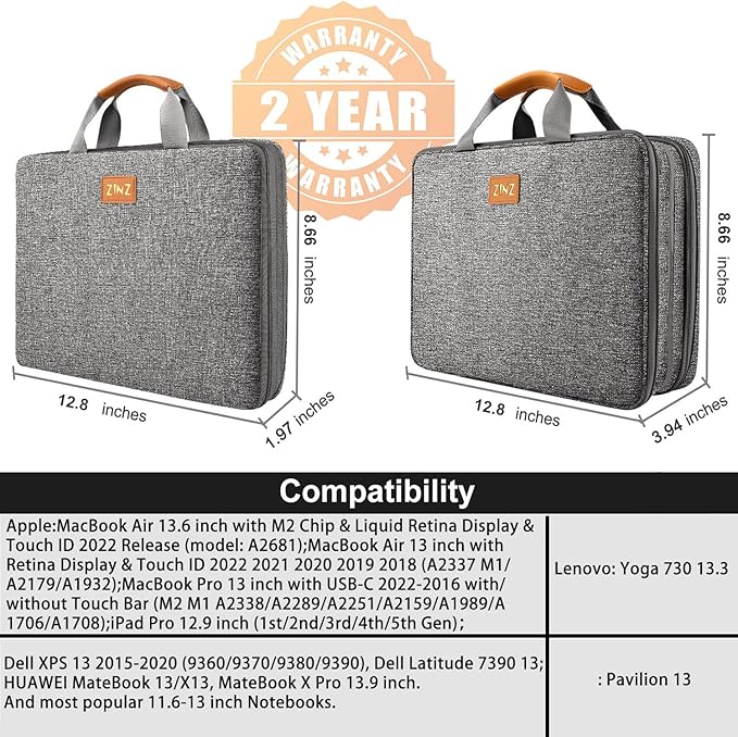 ZINZ Slim Expandable Laptop Case 13 Inch Sleeve Upgraded Protective Durable - Image 2