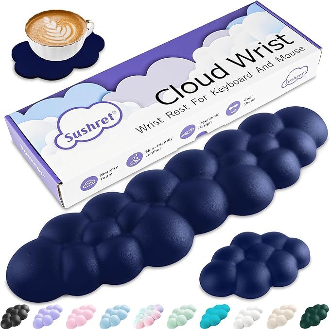 Cloud Wrist Rest Keyboard, Cloud Keyboard Wrist Pad Set by Sushret