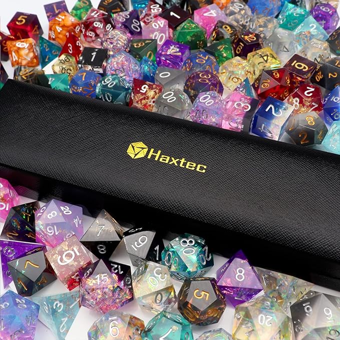 Haxtec Mystery DND Dice Set Sharp Edge Resin Dice by HaxtecDice
