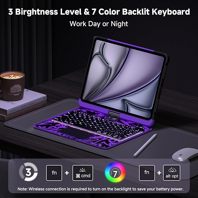 iPad Keyboard Case for 2024 M4 iPad Pro 11 inch, Magic Wireless Keyboard - Image 5