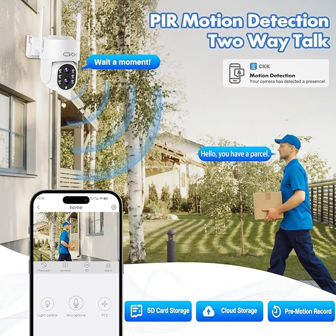 CKK 【Dual Wi-Fi, Dual Lens】 Wireless Security Camera System, AI Motion - Image 6