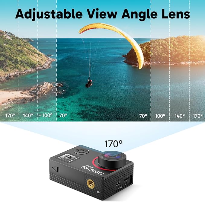 AKASO V50 Elite 4K60fps Touch Screen WiFi Action Camera Voice Control EIS 131 - Image 8