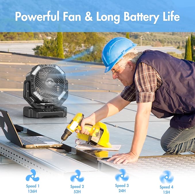 40000mAh Battery Powered Camping Fan - Image 3