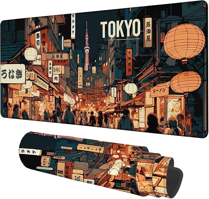Gaming Desk Pad Large Extra Length Tokyo Japan Mouse Pad Keyboard Laptop by Unknown