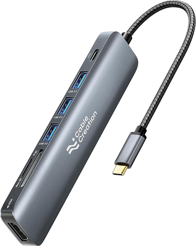 USB C Hub Multiport Adapter, CableCreation 7-in-1 USB C HDMI Hub by CableCreation
