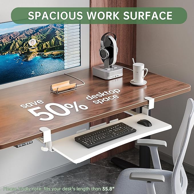 Extra Large Keyboard Tray Under Desk - Image 9