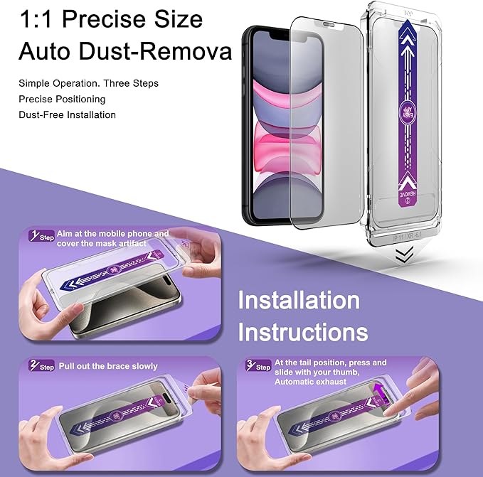 2 Pack Matte Screen Protector for iPhone 11/iPhone XR, 9H Tempered Glass - Image 3