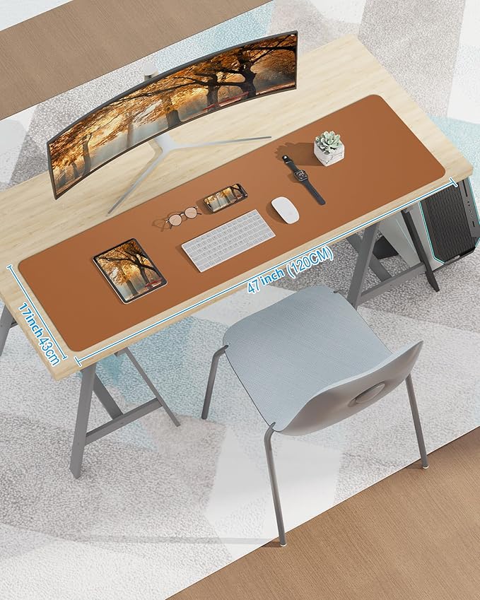 AFIING Leather Desk Pad Protector, Mouse Pad, Office Desk Mat, Non-Slip PU - Image 7