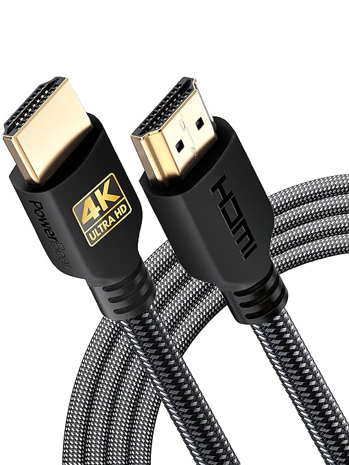 PowerBear 4K HDMI Cable 10 ft High Speed, Braided Nylon & Gold Connectors by PowerBear