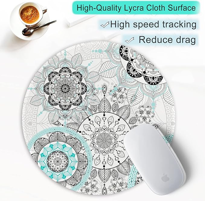 ITNRSIIET Round Mouse Pad with Stitched Edge Premium-Textured Waterproof - Image 6