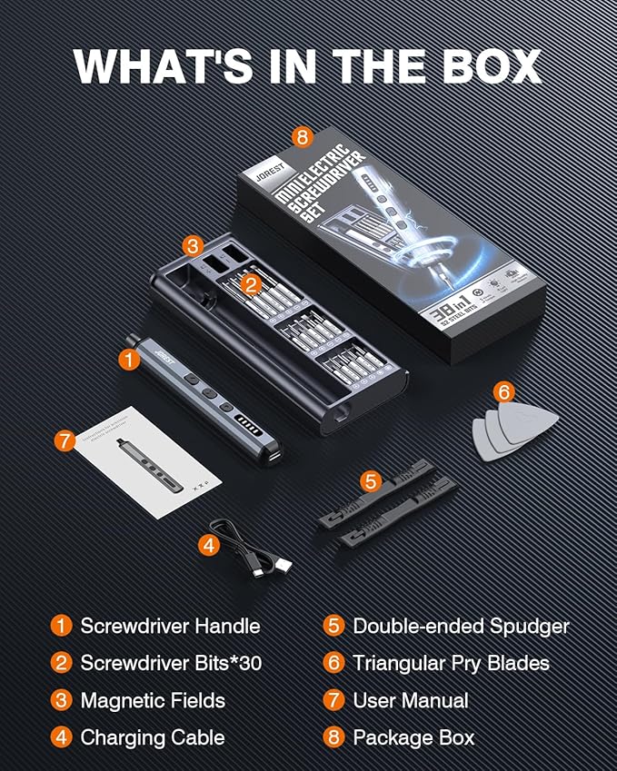 JOREST Mini Electric Screwdriver, Precision Set - Image 9