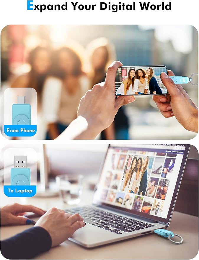 MOSDART 128GB USB3.1 Fast Speed C and A Dual Flash Drive, exFAT Memory Stick - Image 8