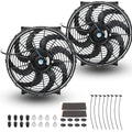 2PCS 14 Inch Universal Slim Fan Push Pull Electric Radiator Cooling Fan Mount by FSBCGT