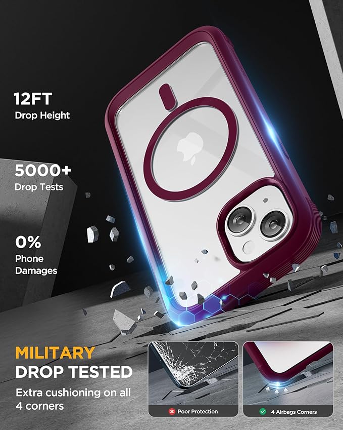 Miracase Glass Series for iPhone 15 Case Full-Body Magnetic Case - Image 4
