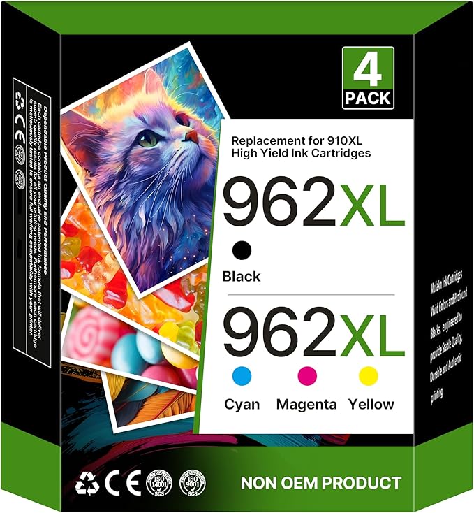 962XL Ink Cartridges Combo Pack Replacement by PrintingYourLife