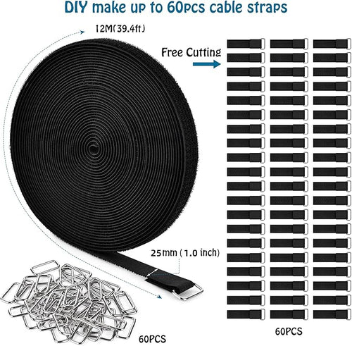 1"x39.4ft Hook and Loop Straps - Image 2