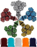 CiaraQ Polyhedral Dice with 5 Pouches, 5 Sets of Retro Dice by CiaraQ
