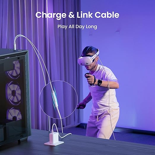 KIWI design Link Cable with Charging 16FT Compatible with Meta Quest - Image 7