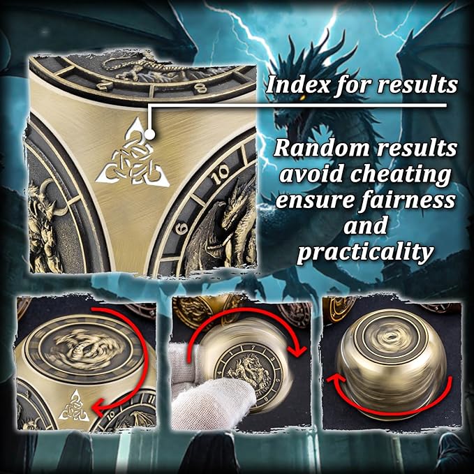 7 in 1 D6 Spinner DND Dice Set D&D, Metal Cube D and D Dice - Image 4