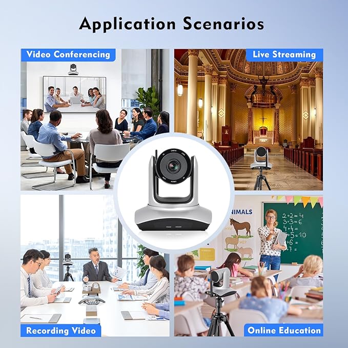 TOALLIN Wireless PTZ Conference Room Camera, 3X Optical Zoom Streaming Camera - Image 6