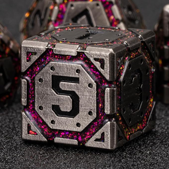 Metal DND Dice Set, Polyhedral Metallic Dice - Image 4