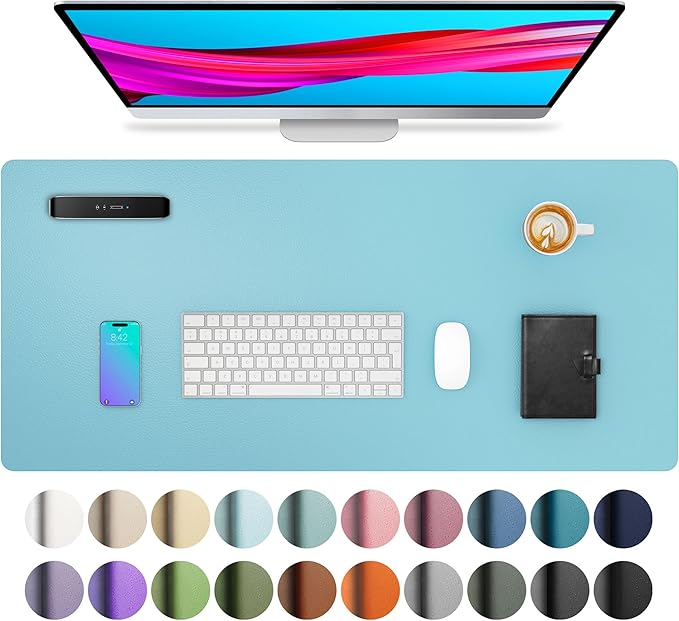 Aothia Large PU Leather Desk Pad Protector – Non-Slip Mouse Pad & Writing Mat by Aothia