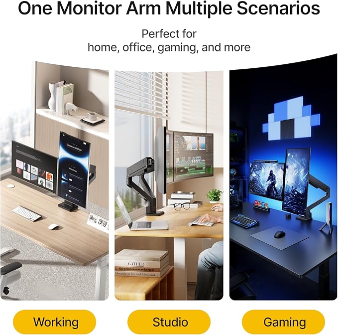 monTEK Dual Monitor Mount Monitor Arms - Image 9
