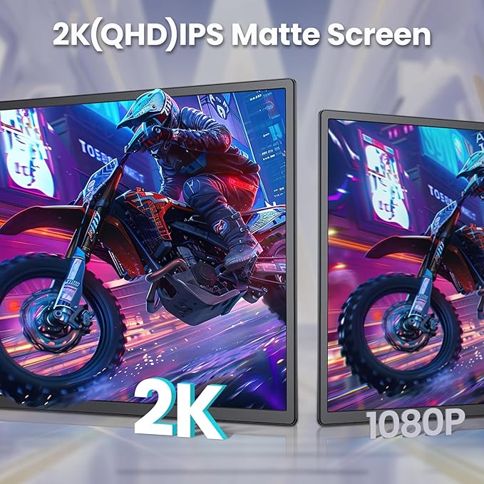 2K 180Hz Portable Monitor, 23.8" 2560x1440 QHD 120% SRGB IPS FreeSync Gaming - Image 2