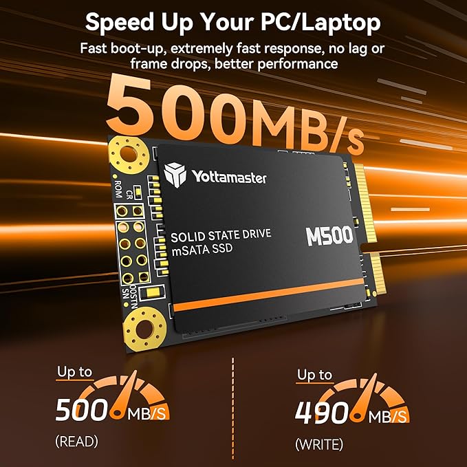 Yottamaster M500 512GB mSATA SSD SATA III 6Gb/s, mSATA Internal Solid State - Image 2