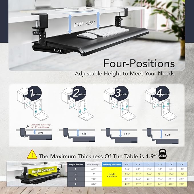 EHO Keyboard Tray with Drawer - Image 3