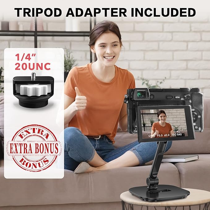 AboveTEK Upgraded Desktop Tablet Stand, 360° Swivel Tablet & Phone Desk Mount - Image 6