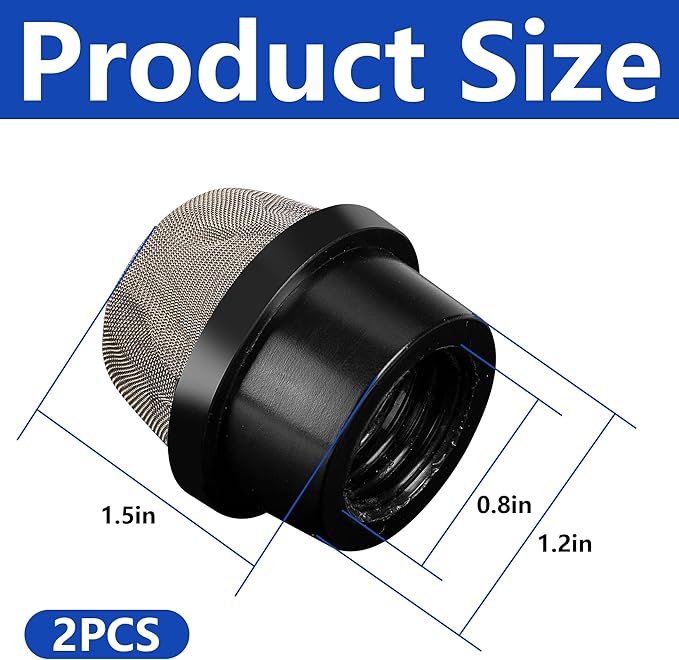 DECOHS 2 Pcs 190106Z Air Bleeder Screen Cap- Stainless Steel Screen Filter Cap - Image 2