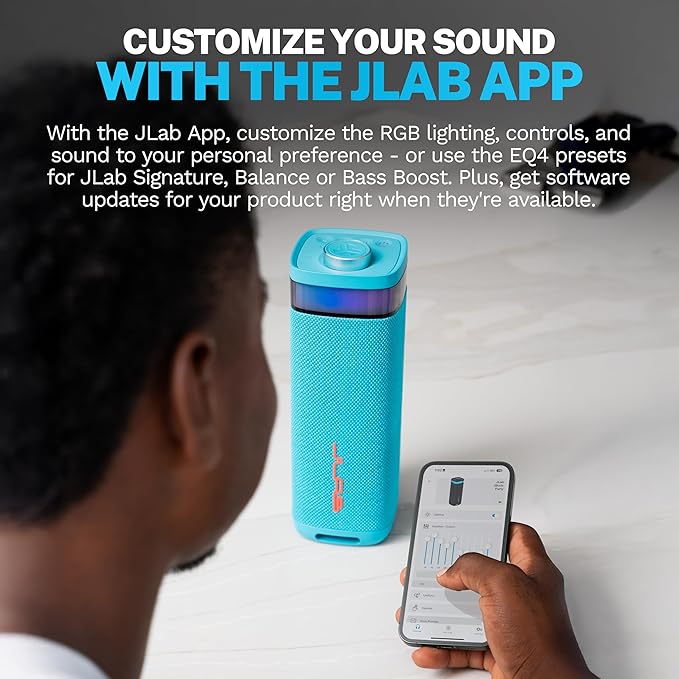 JLab JBuds Party Portable Bluetooth Speaker, 2 Full-Range Drivers + 2 Passive - Image 7