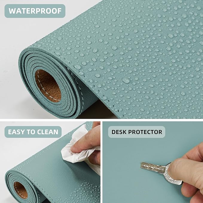 Leather Desk pad Protector, 47 * 17in Large Desk mat - Image 5