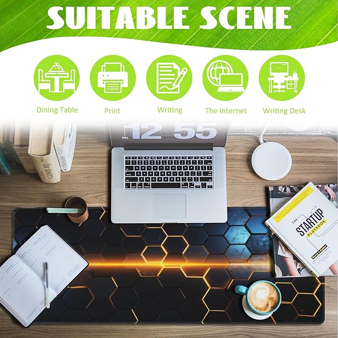 Large Gaming Mouse Pad for Desk, Honeycomb Technology Desk Pad, Extended - Image 3
