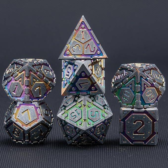 DND Metal Dice Set, Polyhedral Dice Set - Image 2